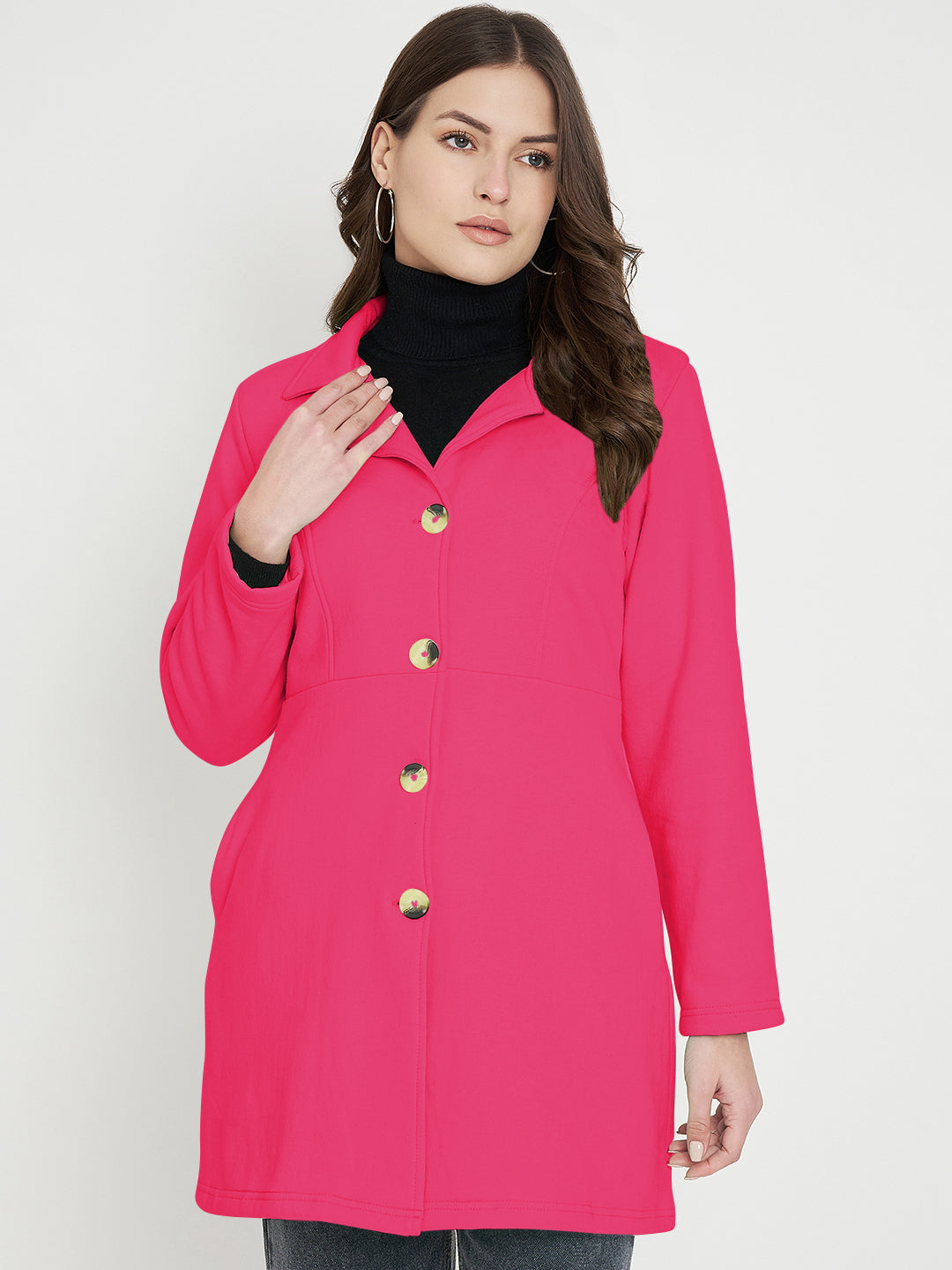 Notched Lapel Single-Breasted Overcoat