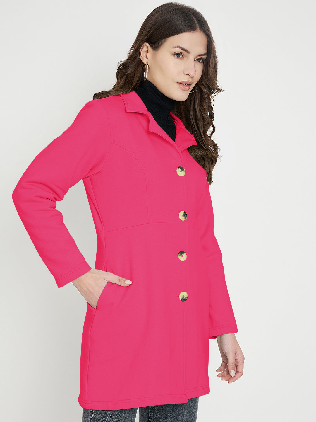 Notched Lapel Single-Breasted Overcoat
